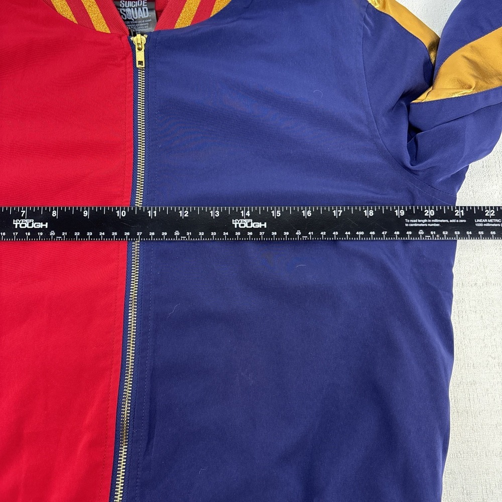 Suicide Squad‎ Jacket Womens Large Red Blue Harley Quinn Joker Bomber Coat - Picture 7 of 8